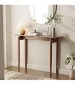 Goldoma Walnut Wood Thin Console Table – slim space-saving entryway table in walnut finish