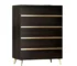 Goldoma 33-Inch Tall Dresser with 5 Drawers, Dark Brown and White Marble
