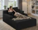 Goldoma Corduroy Fabric Single Recliner Sofa – Modern Accent Chair for Living Room, Bedroom, Apartment & Hotel