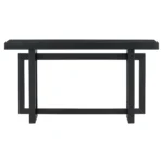Goldoma modern entryway console table with storage in pine veneer, featuring triple rectangular top and lower shelf