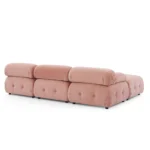 Goldoma modular velvet sofa set in L-shape configuration with soft velvet upholstery and wooden legs