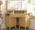 Goldoma 47.2" Corner Makeup Vanity Desk with 3-Way Adjustable Lighted Mirror and Charging Station
