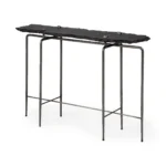 Goldoma Contemporary Six Leg Slate Console Table in black and silver for entryway