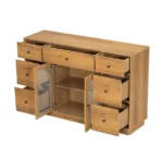 Goldoma Modern Storage Cabinet with 2 Doors and 7 Drawers - Eco-Friendly MDF Sideboard – base detail