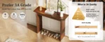 Goldoma solid wood walnut console table – slim mid-century entryway table with rubberwood in a modern living room setting.
