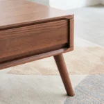 Goldoma Modern Solid Oak Coffee Table with Storage - solid oak coffee table in a modern living room
