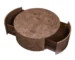 Goldoma Burl Wood Rotating Coffee Table with 2 Drawers - Walnut