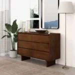 Goldoma Dubrovnik solid wood dresser with 6 drawers in natural wood finish modern style