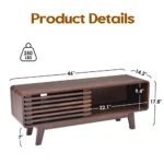 Goldoma mid-century TV stand for TVs up to 59 inches with sliding storage cabinet in walnut and black finish