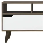 Goldoma 54" Open Shelving TV Stand with Cable Management – Brown/White – top view
