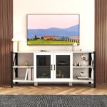 TV Stands for Living Room, Industrial TV Stand for Bedroom Furniture, Farmhouse TV Stand 80 Inch Television Stand