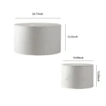 Goldoma nesting coffee table set with hidden storage in white stone finish for small living rooms