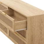 Goldoma 6-Drawer Modern Wood Storage Cabinet Gray Black – close-up detail