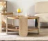 Goldoma Vintage Farmhouse Coffee Table with Storage Shelf