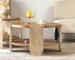 Goldoma Vintage Farmhouse Coffee Table with Storage Shelf