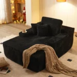 Goldoma Foldable Floor Sofa Bed with High-Density Memory Foam, Corduroy Modular Lounger – in a cozy room setting