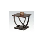 Goldoma small entryway table in black and brown in a modern entryway