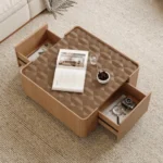 Goldoma lift top coffee table in mid century modern square design with hidden storage compartment for living room