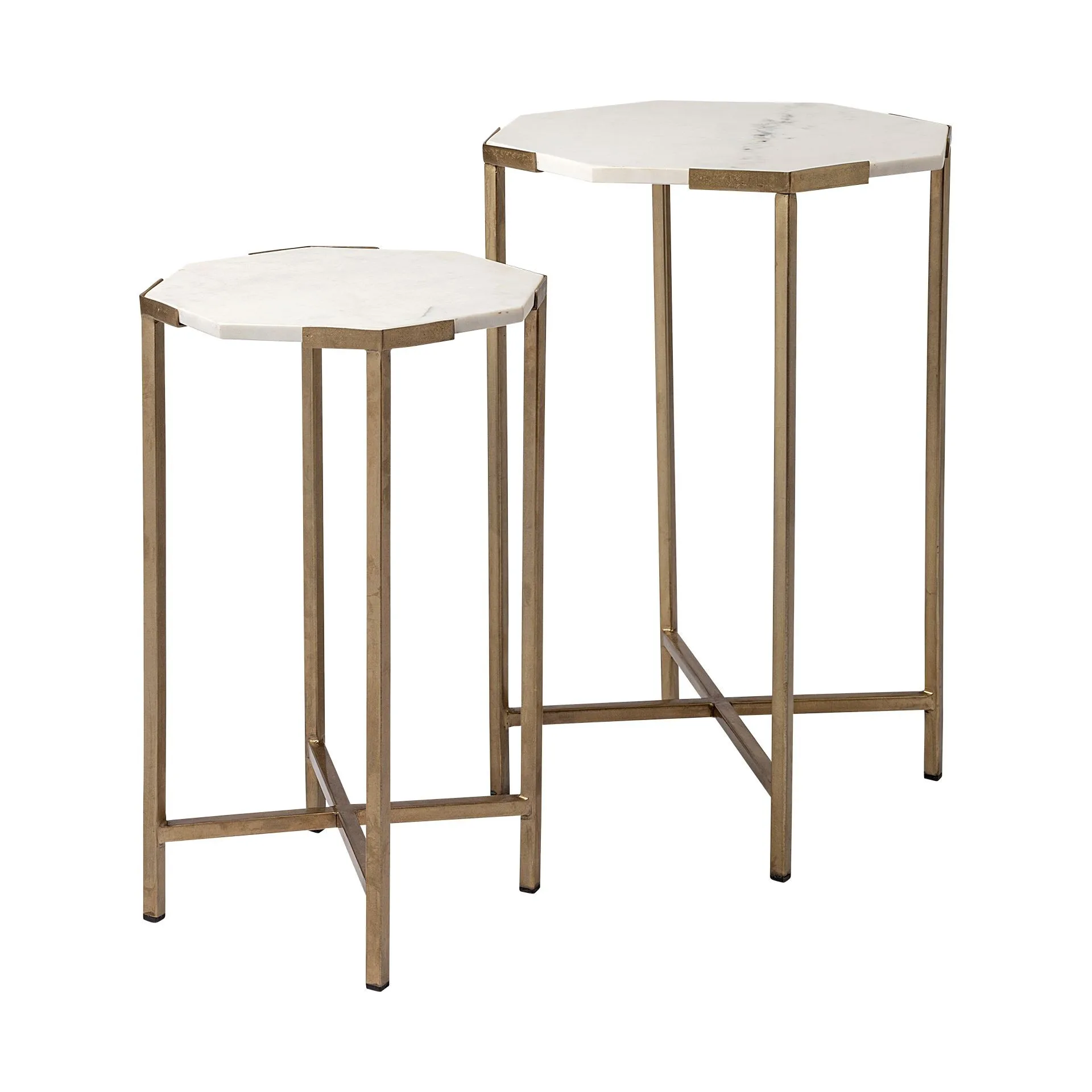 H62d196a823034ff289d357ef9d80052eD.webp White marble end table with gold metal frame - Goldoma 25" round side table for living room