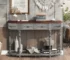52" Modern Curved Wood Console Table with Adjustable Height - Goldoma
