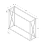 Goldoma 42-inch clear and gold glass console table with mirrored accent in a modern living room
