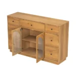 Goldoma Modern Storage Cabinet with 2 Doors and 7 Drawers - Eco-Friendly MDF Sideboard – side view