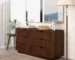 Goldoma Mid Century Modern Solid Pine Wood Dresser with 6 Drawers – TV Stand for Bedroom and Living Room Storage