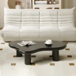 Goldoma Minimalist Cloud Coffee Table in Nordic white for living room - modern cloud coffee table