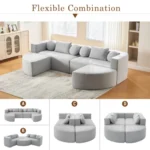 Goldoma modular sectional sofa in L-shape with deep seating and chenille fabric