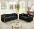 2-Piece Velvet Chesterfield Sofa Set with Gold Legs – 84.6" 3-Seater & 62.6" Loveseat