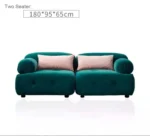 Goldoma L-shaped velvet sleeper sofa in modern living room with chaise and pull-out bed