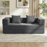 Goldoma modular corduroy sofa bed 2-seater in modern living room