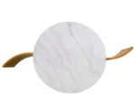 Goldoma white marble round coffee table with storage shelf in modern living room