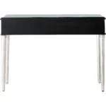 Goldoma Silver Leaf Antiqued Mirrored Console Table with leafy metalwork design - perfect entryway table