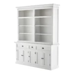HMS 87 White Solid Wood Four Tier Bookcase Industrial Foldable for Home Office Workshop Living Room Bedroom Dining Room Use - Image 4