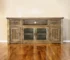 70-Inch Solid Wood Distressed TV Stand with Enclosed Storage - Brown