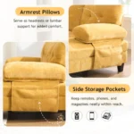 Goldoma 103.5 inch square convertible sectional sofa set with dual chaise lounges and storage pockets in modern living room