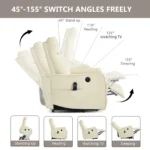 Goldoma beige power lift recliner with massage and heat for elderly