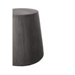 Goldoma 18-inch solid wood round end table in ebony distressed finish