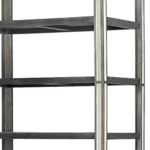 Goldoma 32-inch dark brown solid wood bookcase with mirrored glass and three drawers