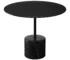 Goldoma 17" Round Farmhouse Coffee Table with Glass Top and Black Metal Frame