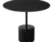 Goldoma 17" Round Farmhouse Coffee Table with Glass Top and Black Metal Frame