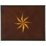 Goldoma cherry brown starburst end table with wood inlay design, perfect as a compact side table