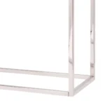 Goldoma boho console table with recycled wood top and mirrored accents in entryway