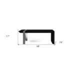 Goldoma 48-inch distressed sled coffee table in black and silver with open shelf