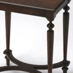 Goldoma cherry brown starburst end table with wood inlay design, perfect as a compact side table