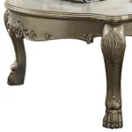 Goldoma 54 inch farmhouse gold and bone wood coffee table with rectangular shape and elegant gold top in a living room