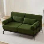 Goldoma modern loveseat with USB ports, corduroy chenille cover and wood legs