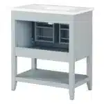 Goldoma 30" Modern Bathroom Vanity with Ceramic Sink and Solid Wood Frame – base detail
