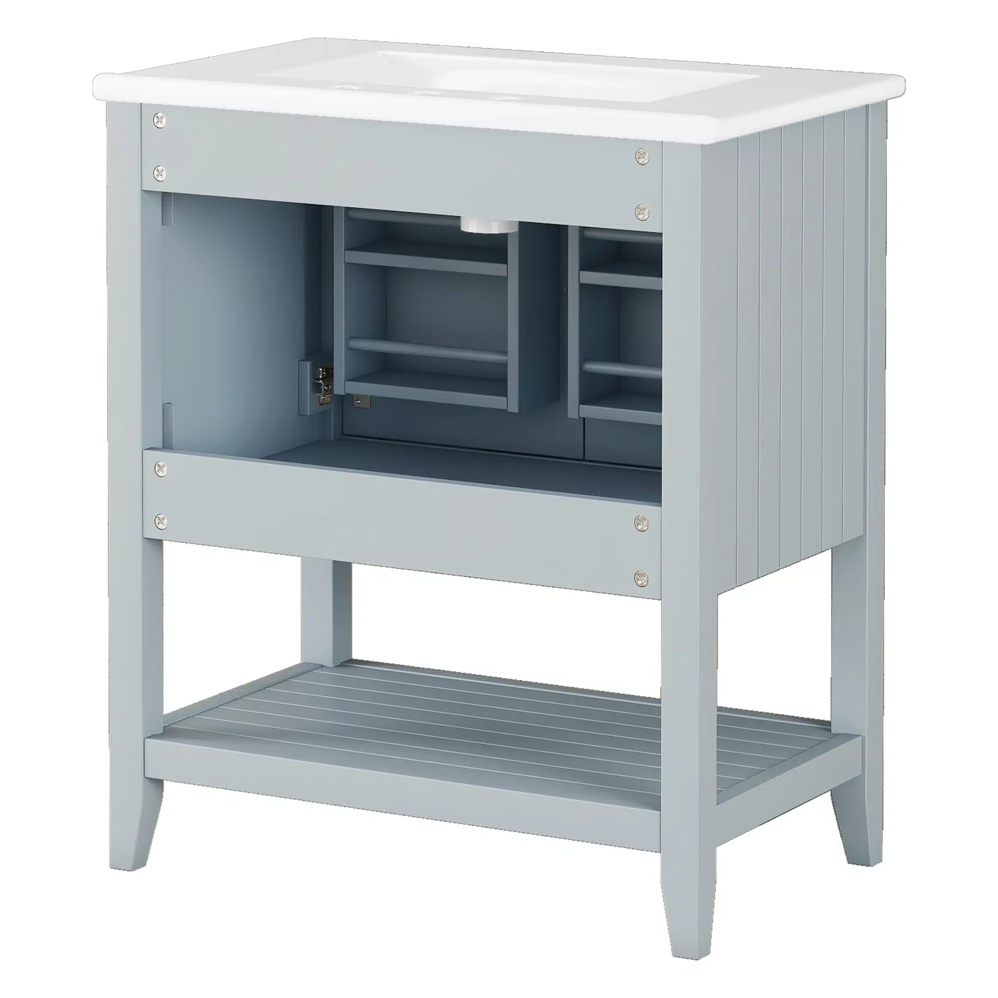 Goldoma 30" Modern Bathroom Vanity with Ceramic Sink and Solid Wood Frame